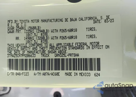 2023 Toyota Tacoma Sr5 V6 from USA, damaged, VIN 3TMAZ5CN7PM206633